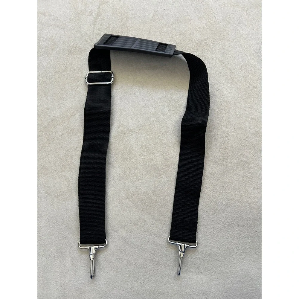 Adjustable Black Nylon Replacement Shoulder Strap with Metal Swivel Snap Hooks